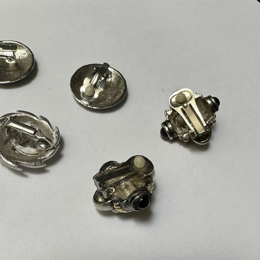 Lot Of 3 Silver Tone Clip On Earrings Mix - Image 9