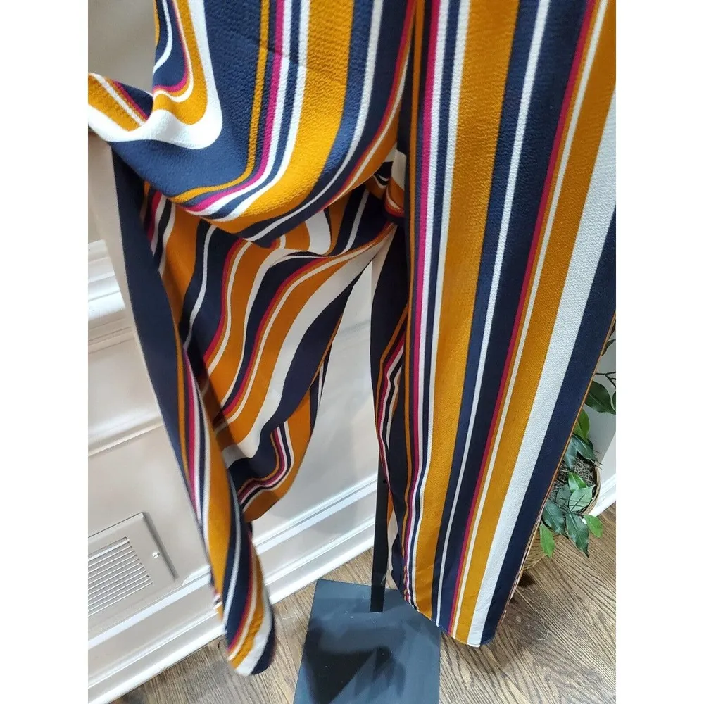 Speechless Women's Multicolor Striped Polyester V-Neck Short Sleeve Jumpsuits M - Image 5