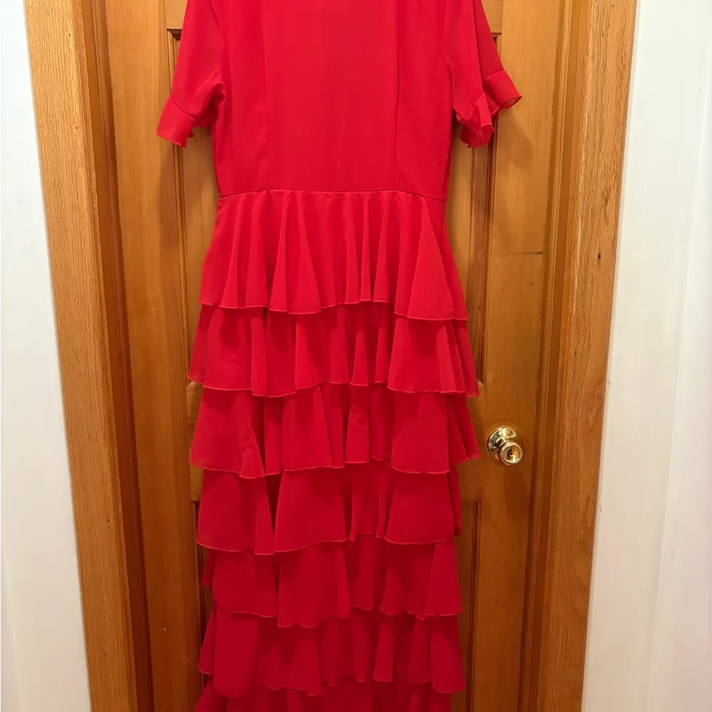 NWT Pretty Little‎ Things Elegant Red Ruffled Dress Size 14 - Image 2
