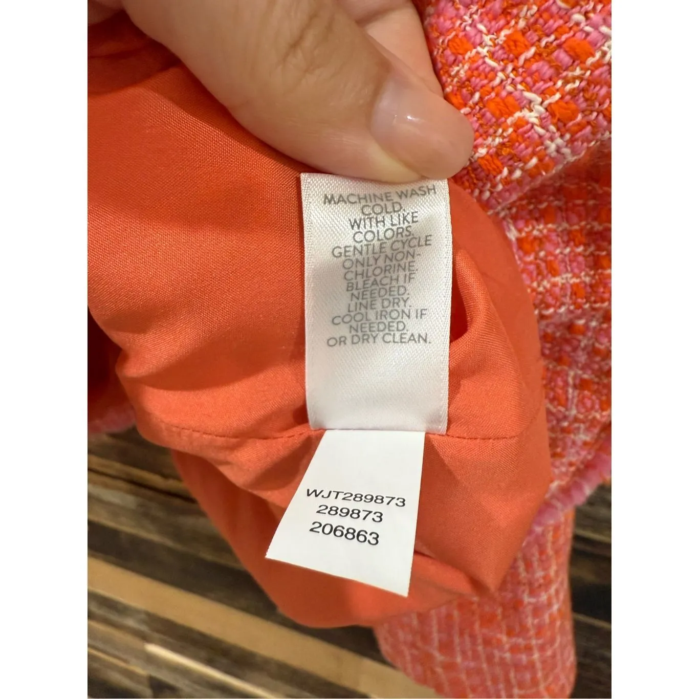 J. JILL Dahlia Coral & Pink Tweed Jacket Blazer Womens Button Front Sz XL tall - Image 6