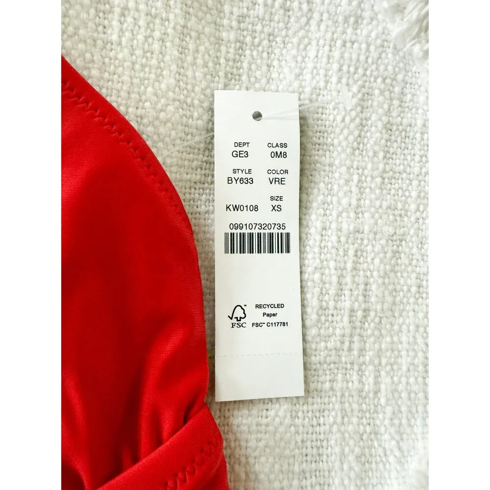 J. Crew | NWT | Halter tie-back bikini top with mesh in Venetian Red | Sz XS - Image 5