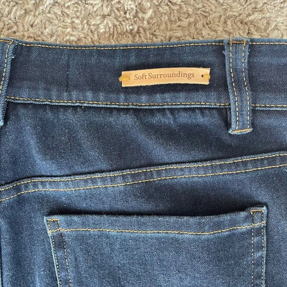 Soft Surroundings Stretchy Womens Dark Wash Denim Jeggings Jeans Size Small - Image 8