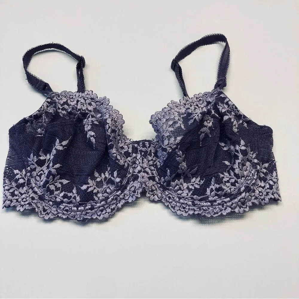 Wacoal 65191 Embrace Lace Bra Women’s Size 34D Unlined Underwire Purple - Image 6