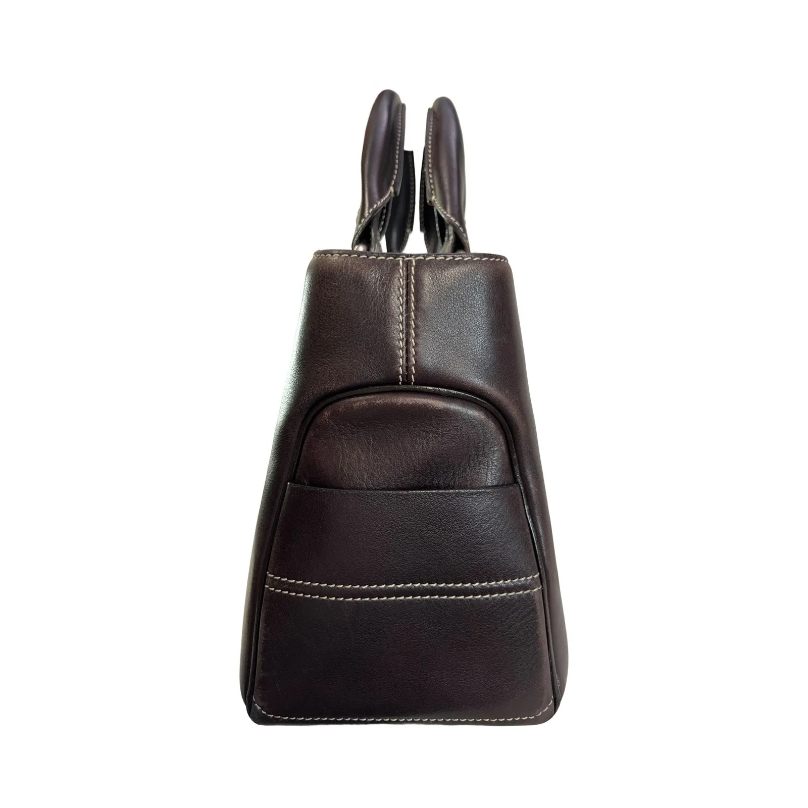 Celine CE00/33 Brown Leather Boogie Satchel Bag Made in Italy Top Handle Purse - Image 9