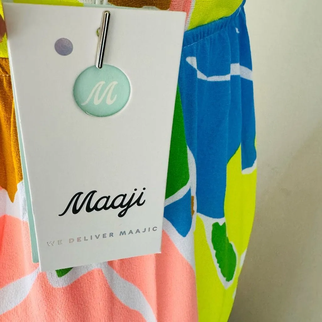 Maaji Selvatik Marea Knit Cover-Up Maxi Dress, Yellow/Blue Size Medium 6/8, NWT‎ - Image 12