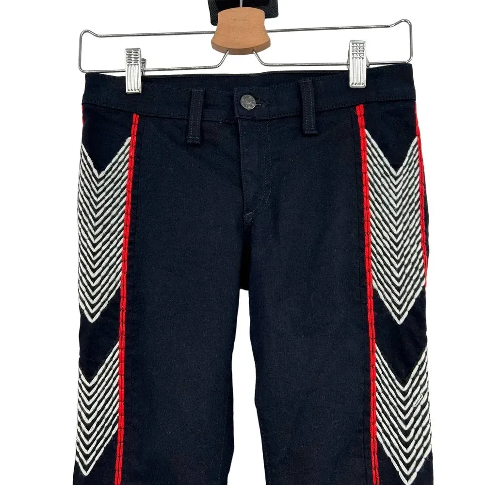 Rag and Bone Raja Midnight Embroidered Side‎ Skinny Cropped Ankle Jeans Size 26 - Image 4