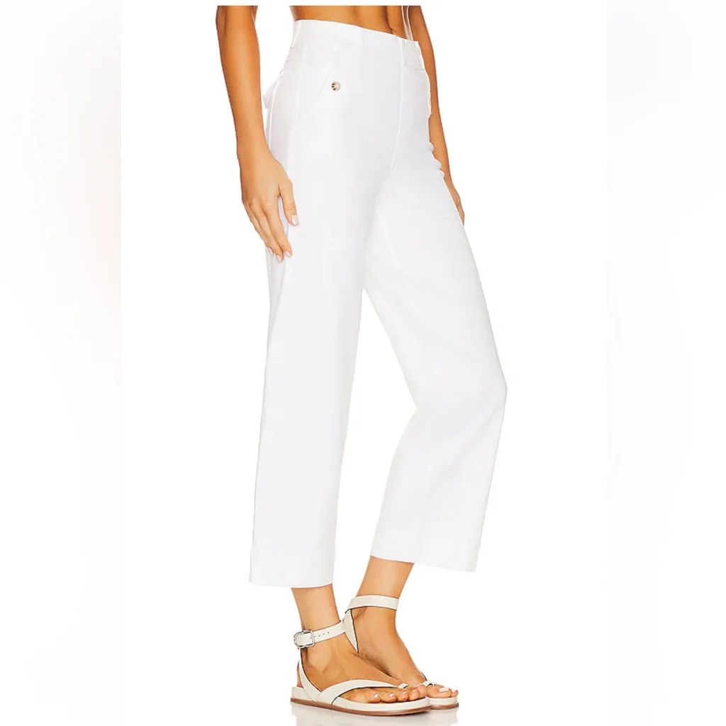 NWT SPANX Stretch Twill Cropped Wide Leg Pant In Bright White - Image 4