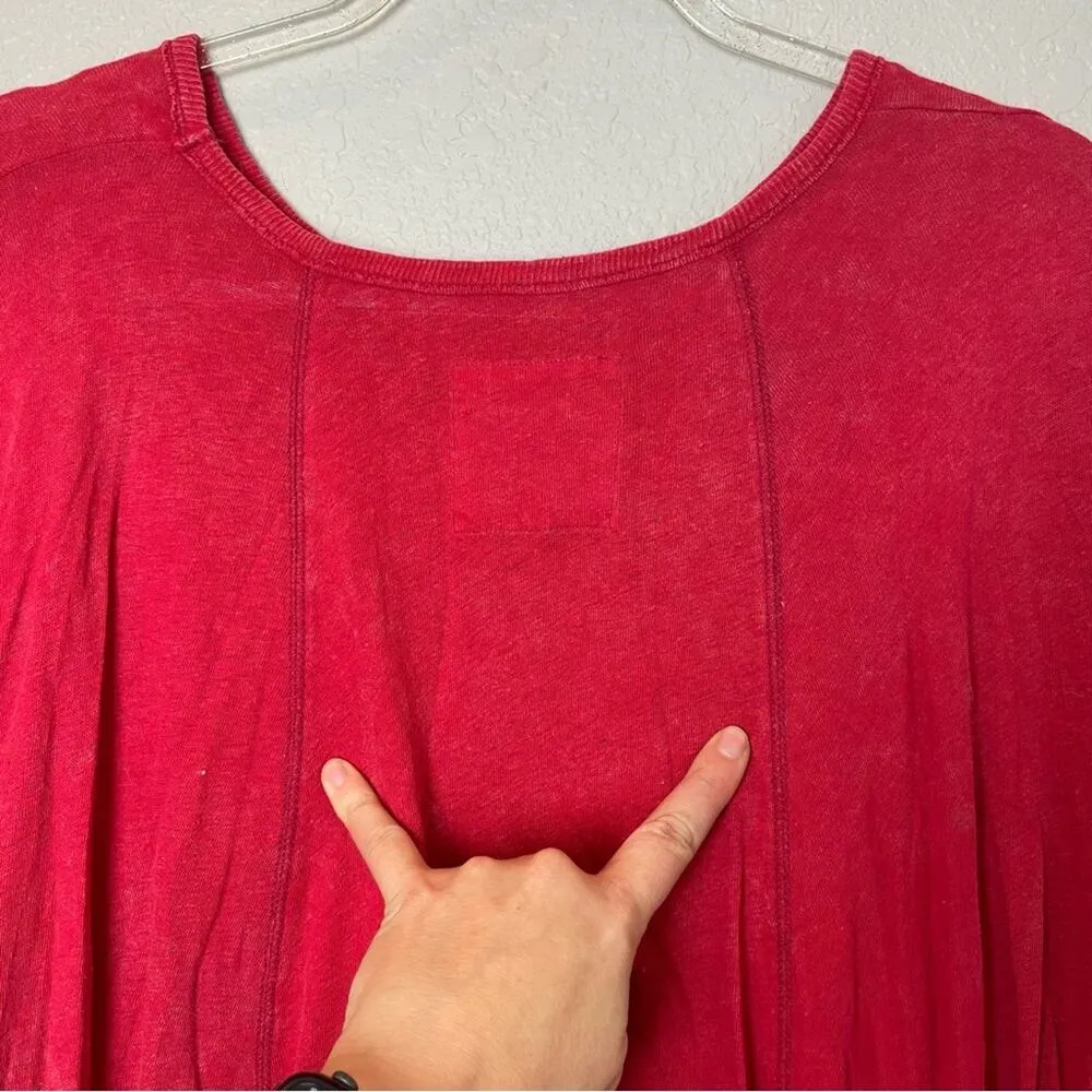 WE THE FREE FREE PEOPLE Flowy Crewneck Red Top Size XS - Image 8