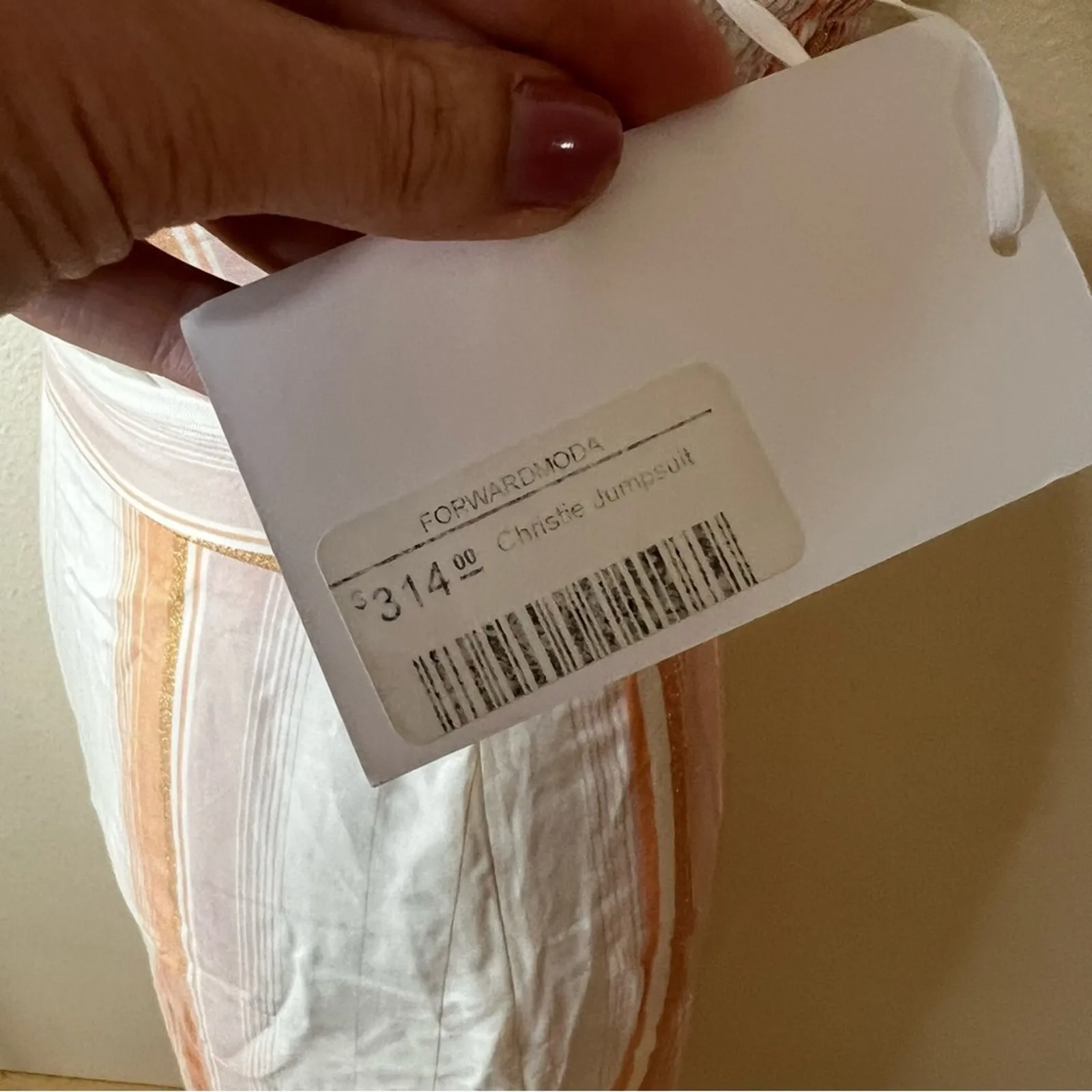 Amanda Uprichard Christie Striped Pastel Metallic Cut Out Jumpsuit NEW SMALL - Image 8