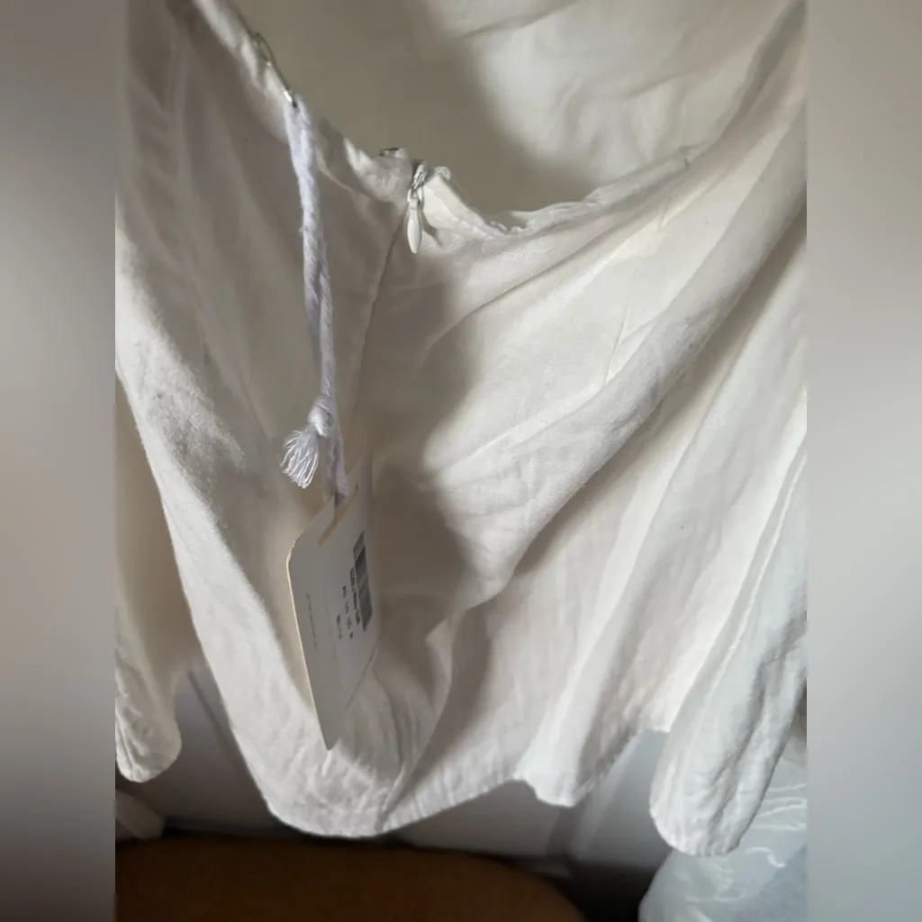 New NWT Here Comes the Sun mini dress back cutout puffy sleeves babydoll size M - Image 6