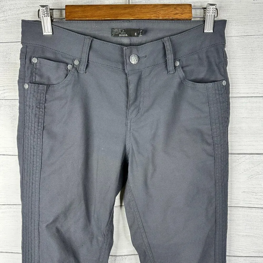 Prana Womens size 6 Jenna Moto Black Nylon Skinny Leg Pants W43170317 - Image 3