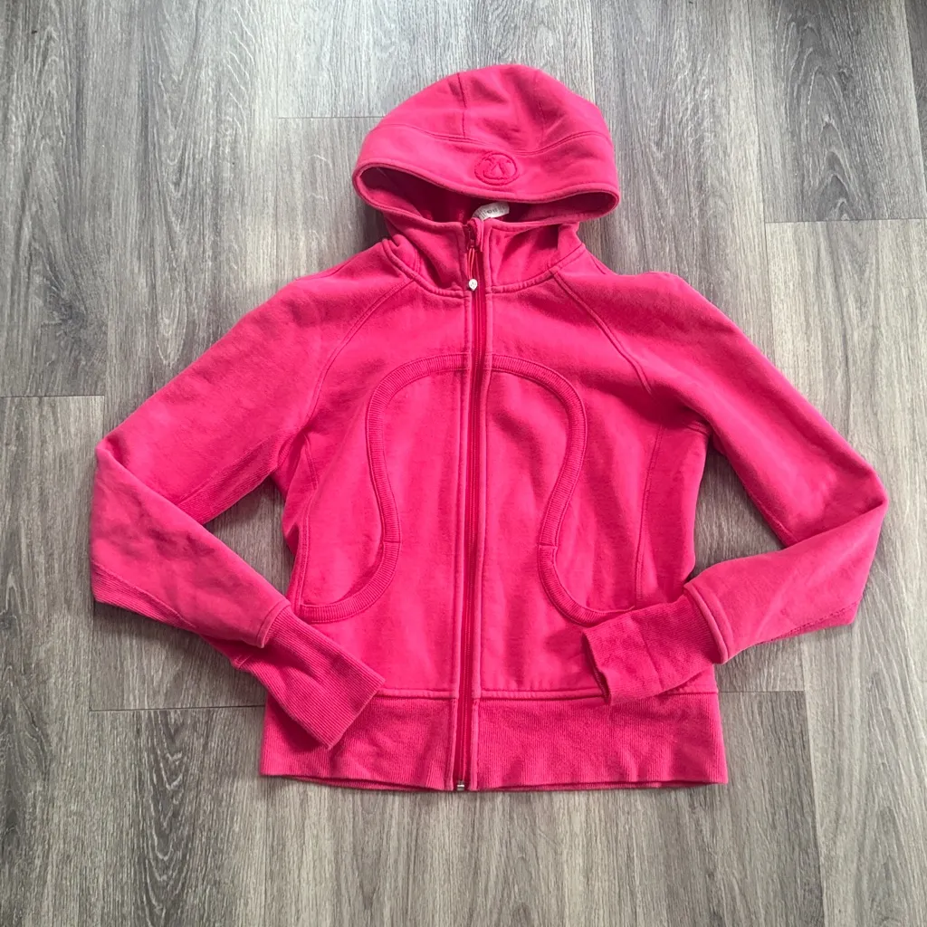 Lululemon Athletica Fuchsia Zip-Up Hoodie SeaWheeze Pink Scuba Hoodie - Image 2