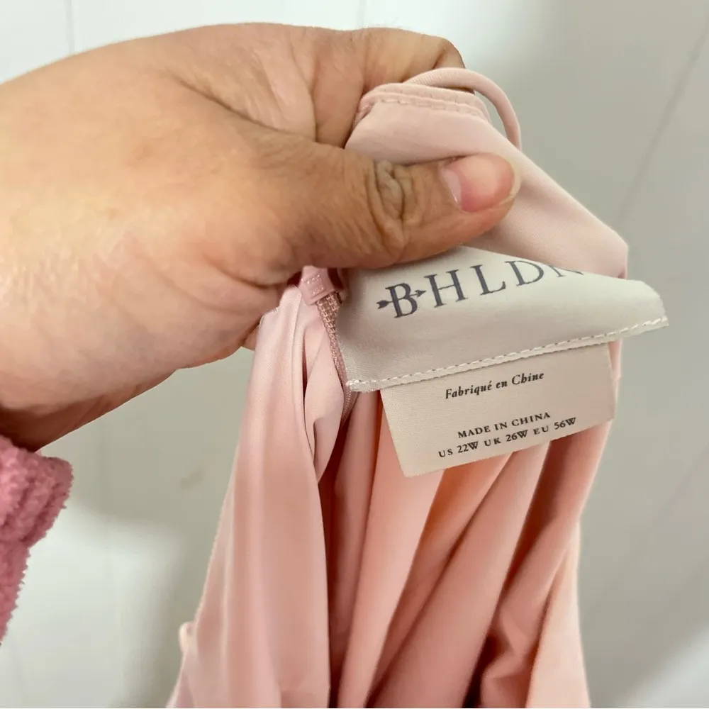 Anthropologie BHLDN Emanuelle Georgette Dust Pink  Midi Dress Size 22 NWT - Image 12