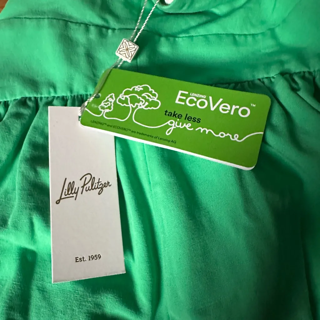 LILLY PULITZER SPEARMINT GREEN CRISHNA ROPE NECK VNECK SUMMER TOP 16 - Image 7