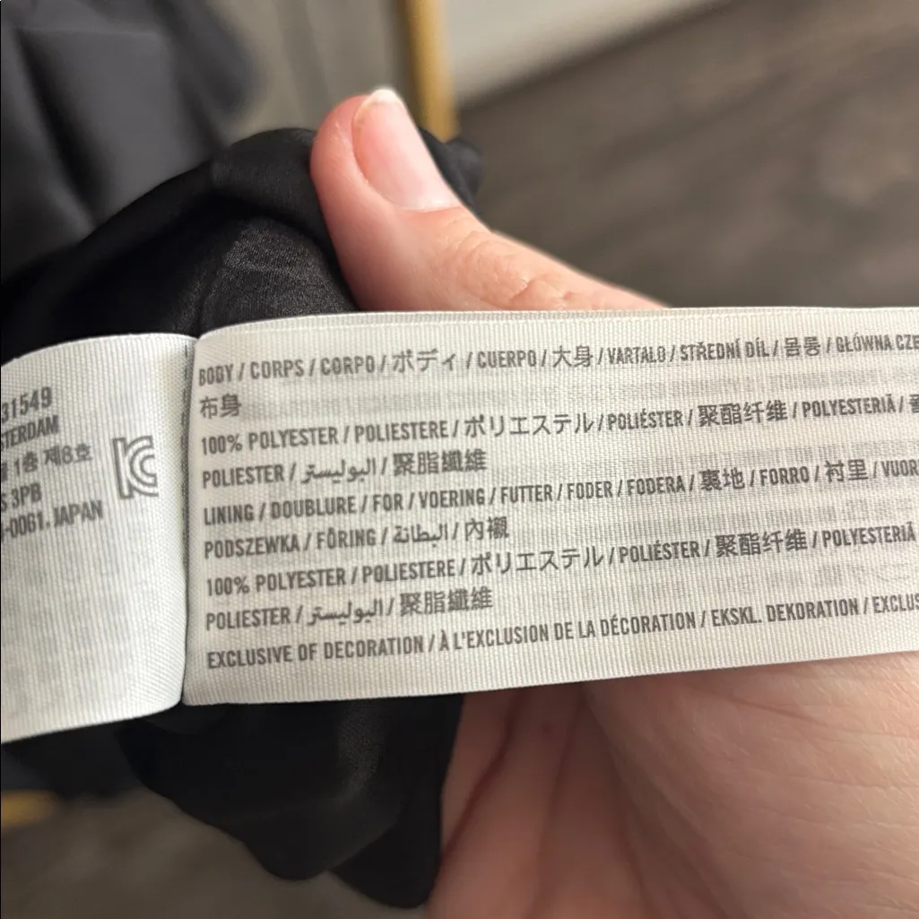 Abercrombie & Fitch Plunge Pleated Satin Mini Dress in Black - Image 6