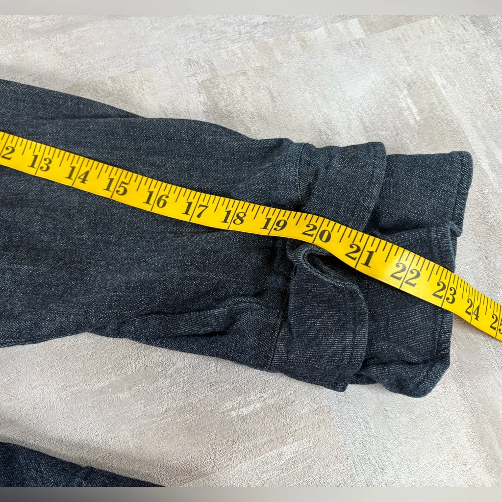 Jessica London Women's Sz 18W Blue Denim One Button Blazer With Ruffles - Image 8