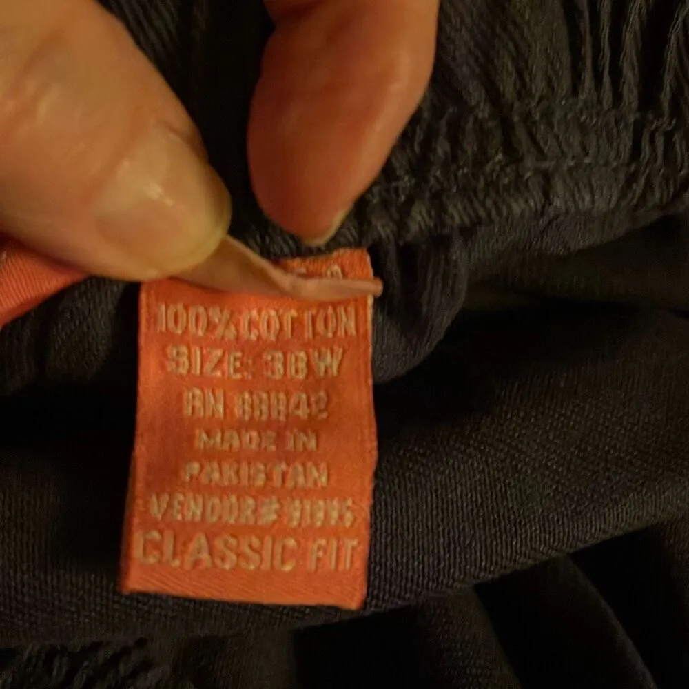 NWT Woman Within size 38W classic fit navy blue 100% cotton pants. - Image 4