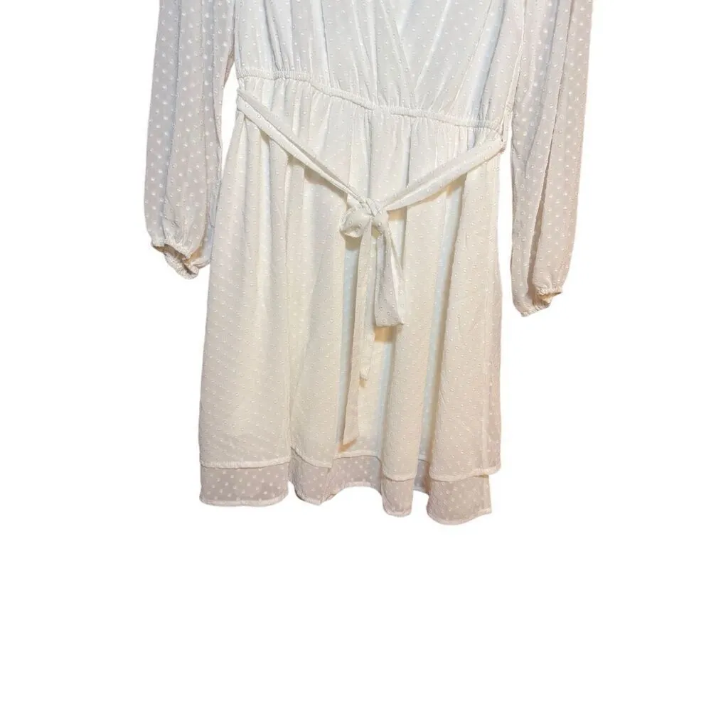 Hem & Thread Belle of the Ball Dress White Swiss Dot Mini Dress Sz Small NEW - Image 7