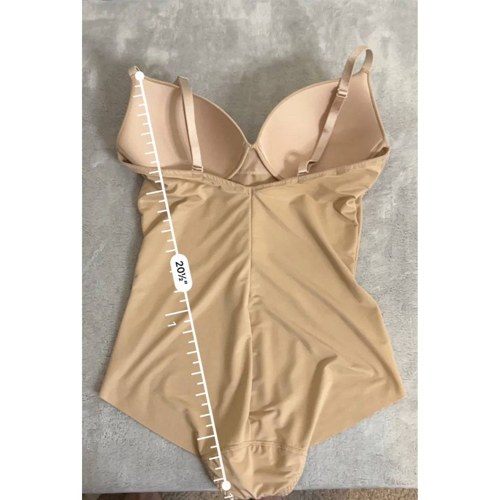 Women's Assets by Spanx Nude Beige Shapewear Bodysuit L Tan Size L - Image 8