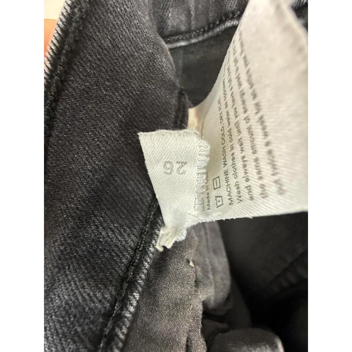 REFORMATION High & Skinny Jean In Faded Black Destroyed - Size - 26 - Image 4