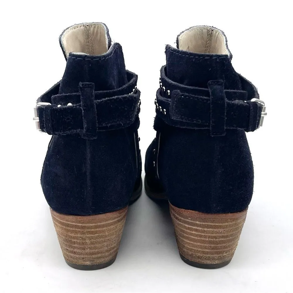Boden Keira Studded Ankle Booties Ink Dark Navy Suede Women’s Size 38 EU | 7 US Blue - Image 7
