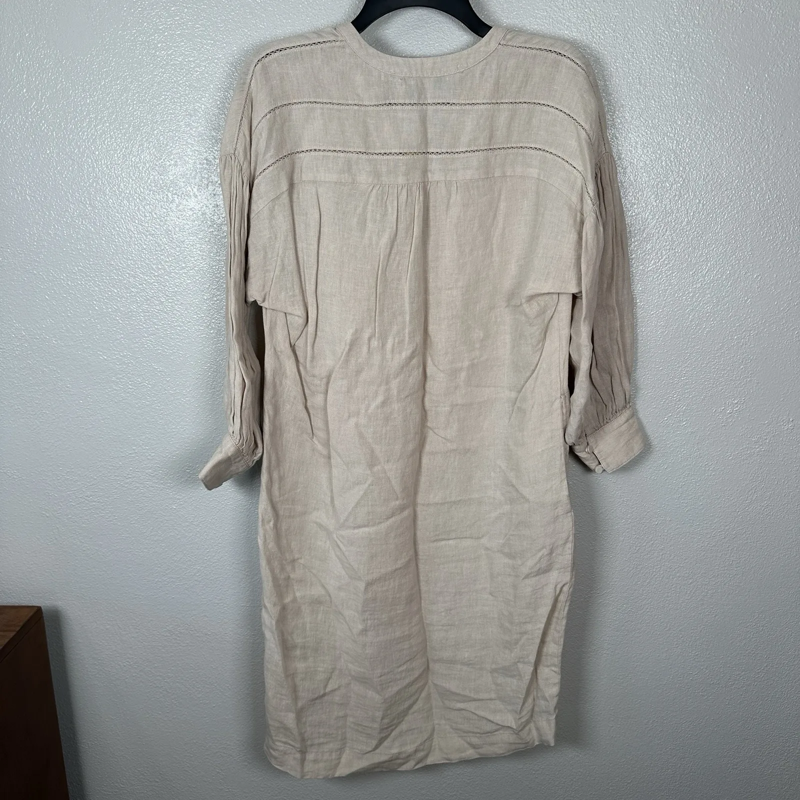 NEW J Mclaughlin Nylee 3/4 Sleeve Dress Womens Small Tan Beige Linen Beach‎ Boho - Image 6