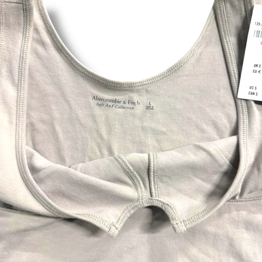 Abercrombie & Fitch NWT Women’s Beige Bustier Minimalist Y2K Crop Top Size L - Image 3