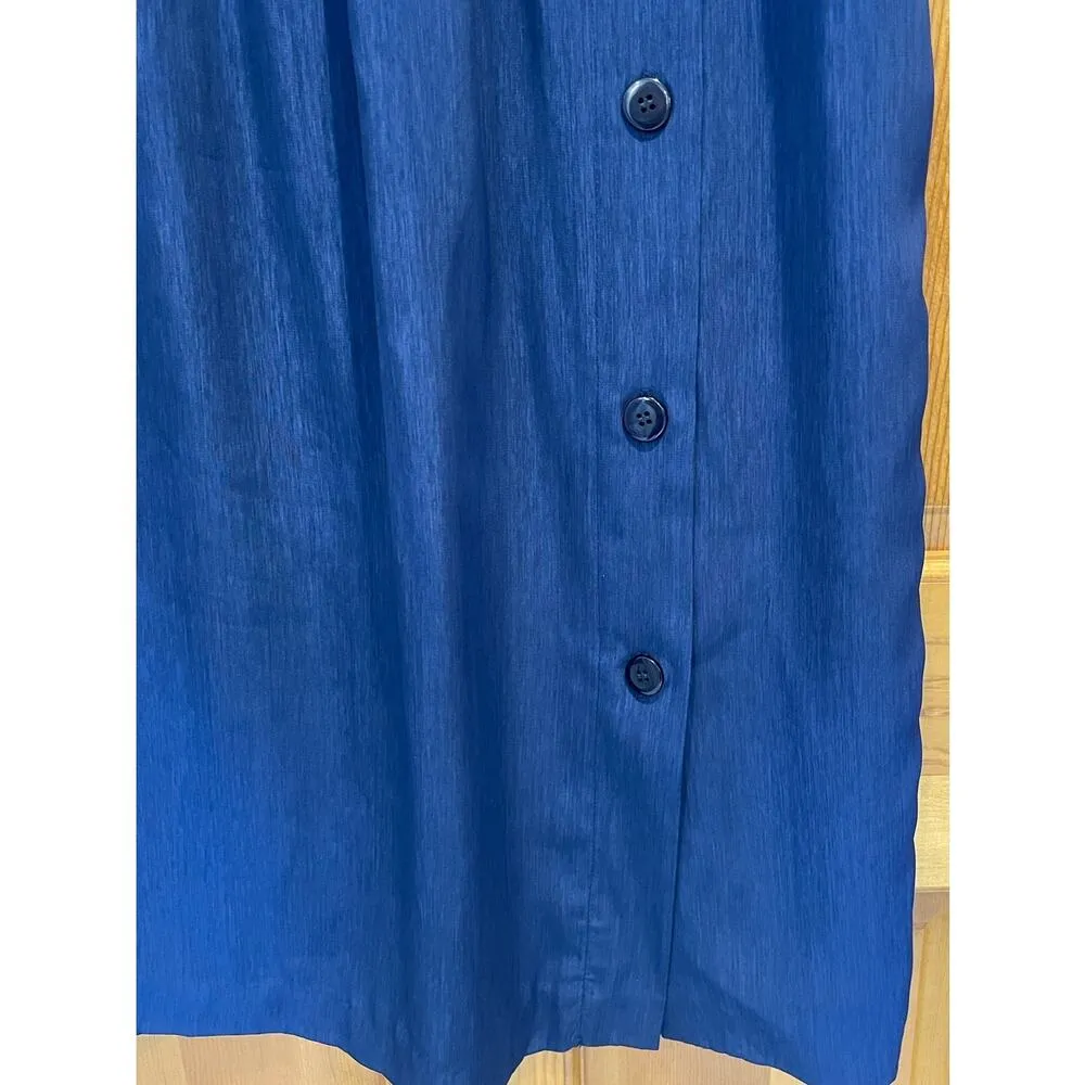 Susan Graver S.G. Sport Collection Side Button Long Slim Skirt Navy Size Large - Image 5