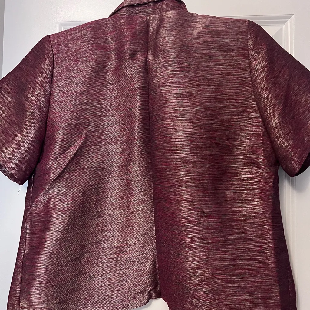 Women silk Thai Laos style jacket with flowers Size L - Image 5