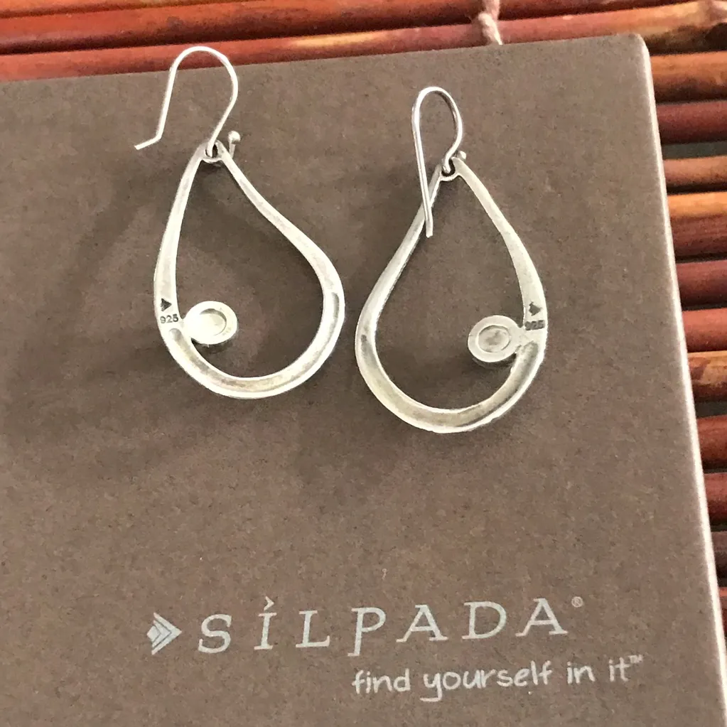 Silpada Sterling Silver Tear Drop Pearl Earrings - Image 3