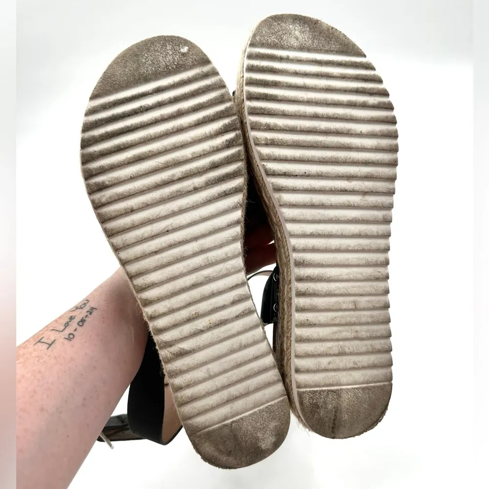 Cushionaire Melissa Black Espadrille Platform Sandals with Ankle Strap - Image 2