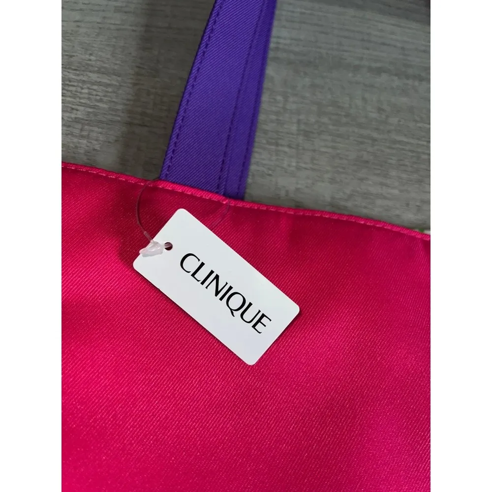 Clinique X Donald Large Tote Bag with Flowers - Shopping Travel Shoulder Bag - Image 2