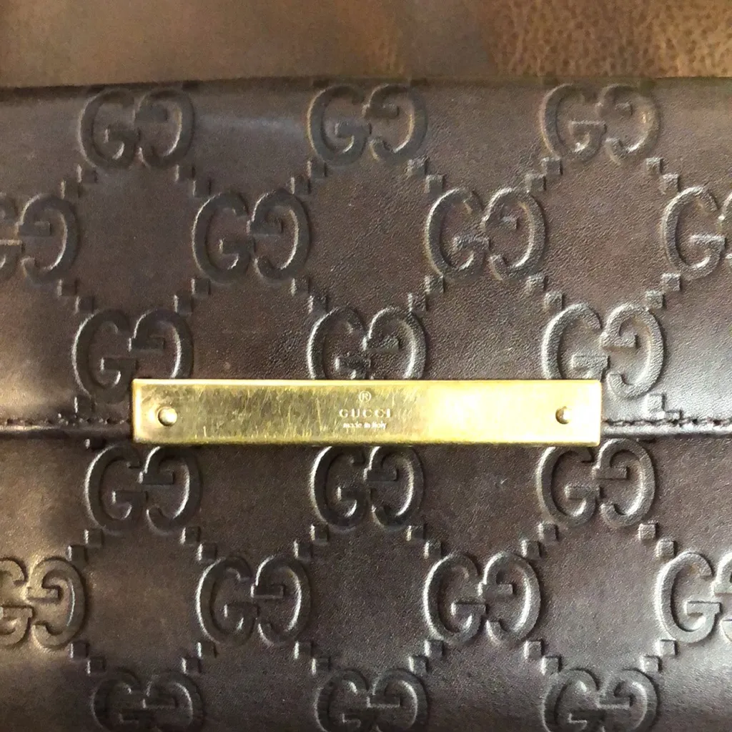 GUCCI GG Guccissima Brown Lambskin Continental Bifold Wallet with Coin Section - Image 7