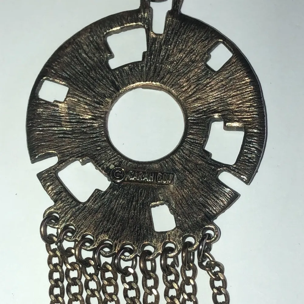 Sarah Coventry Vintage Silver Tone Huge Fringe Tassel Pendant Necklace - Image 7