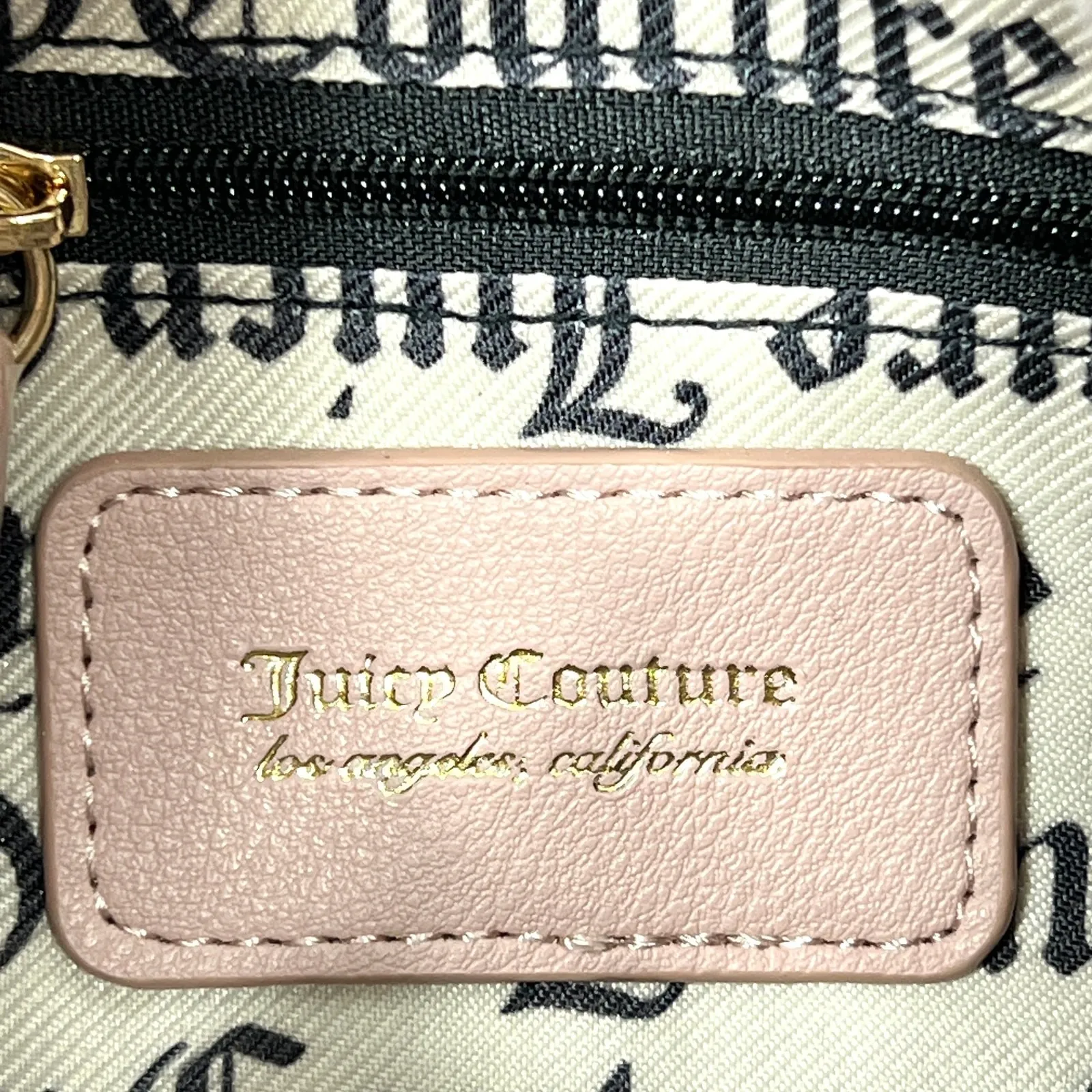 Juicy Couture Fluffy Mini Tote Bag Purse Handbag Blush Pink Bling Heart Spellout - Image 9