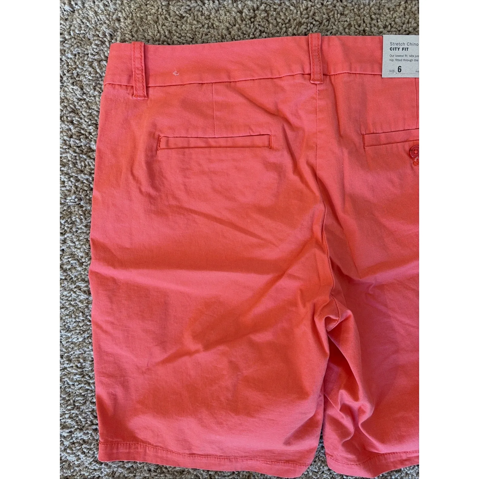 J Crew Factory 2012 Orange Poppy Cotton Stretch Bermuda‎ Shorts Womens 6 NEW NWT - Image 5