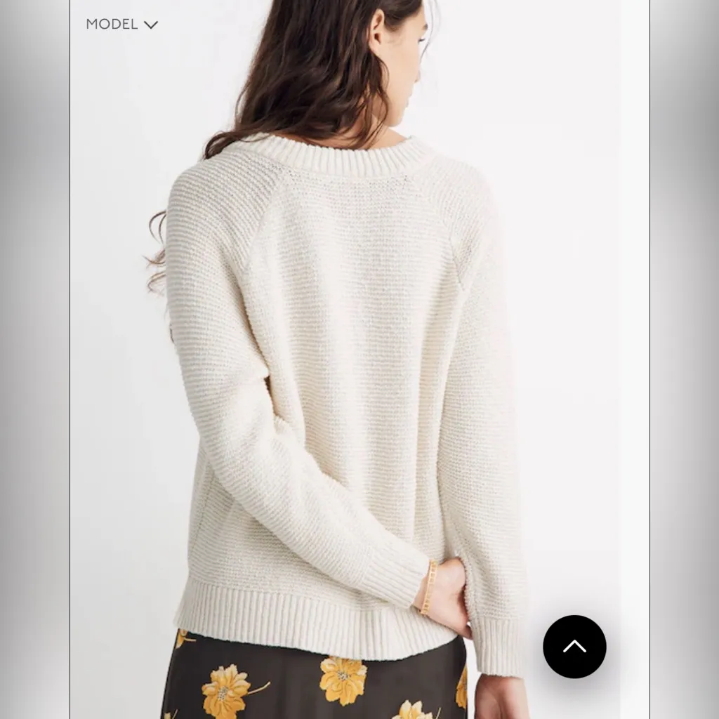 New With Tags Madewell Arden V-Neck Crop Pullover Sz M - Image 3