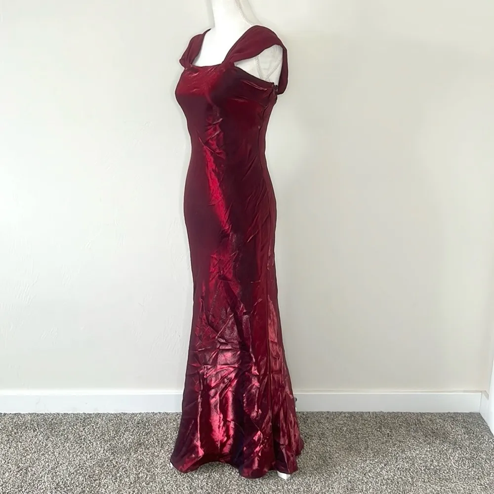 Vintage 90s Vampy Prom Dress Red - Image 4