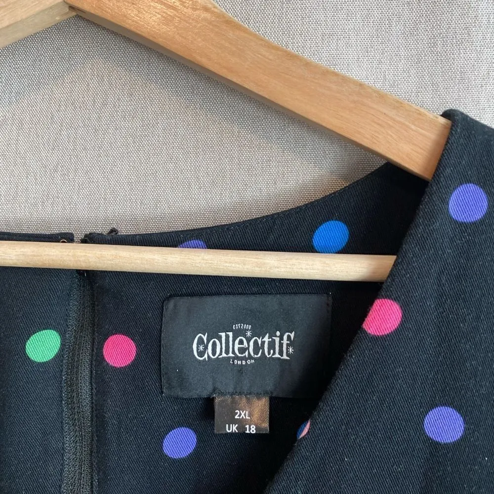 Collectif vintage polka dot Jumpsuit Black Size 2X - Image 7