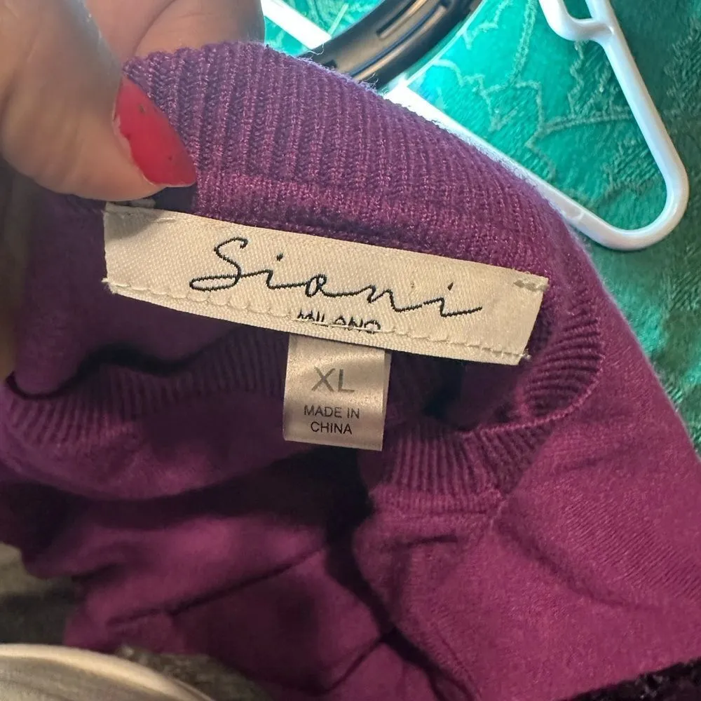 Purple Sequin Sioni Milano Sweater Purple Size XL - Image 5