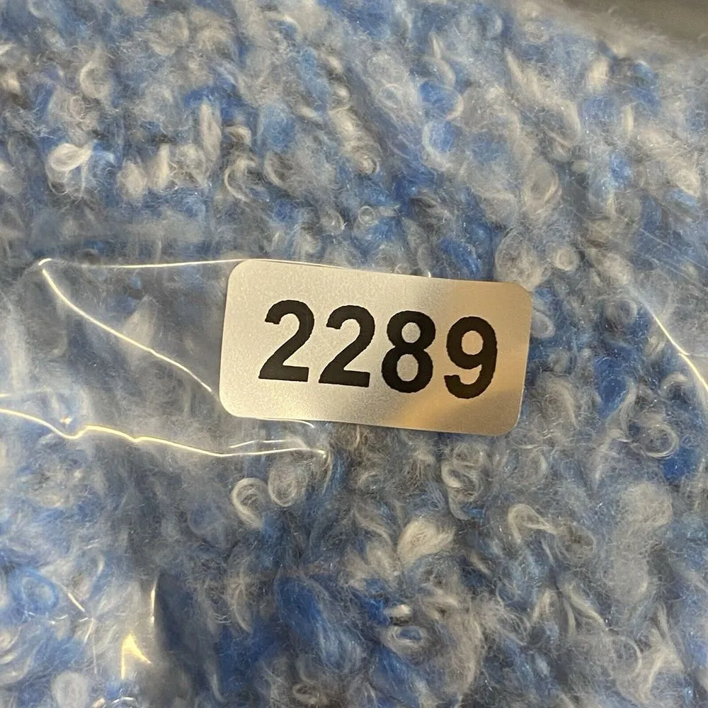 New Free People BFF Cardigan Womens XS Boho Wrap Soft Boucle Knit‎ big Blue - Image 6