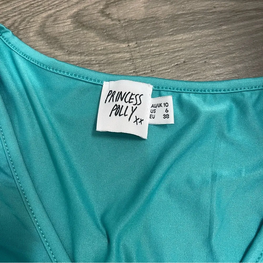 Princess Polly Khalil Long Sleeve Top Teal - Image 3