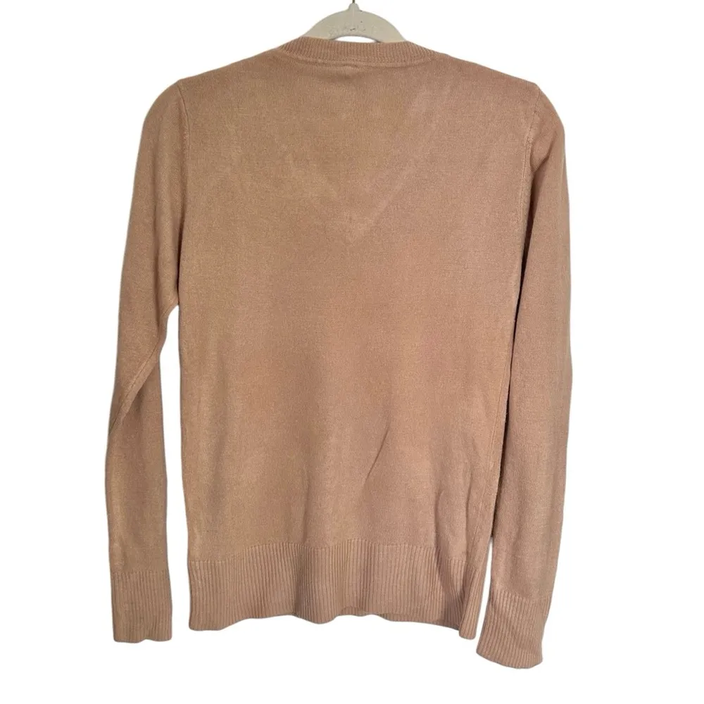 Atmosphere Women’s Sz 12 Knit Soft Sweater Light Brown Pullover V Neck - Image 5