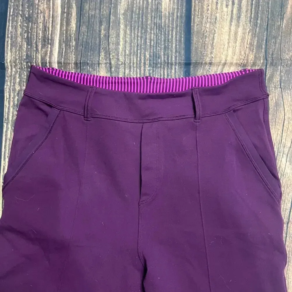 Lululemon Women's Size 6 Purple Tapered Stretchy HR Trousers Jogger‎ Pants - Image 2