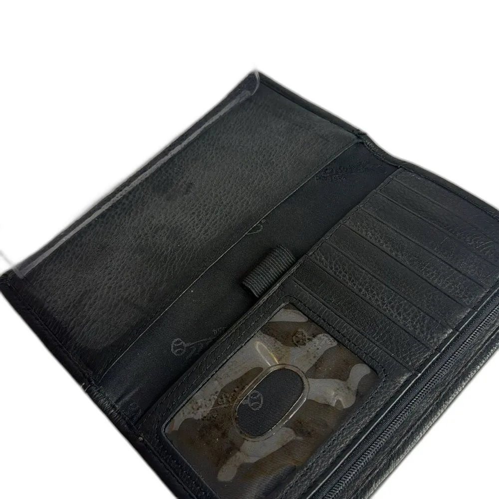 Fossil Black Pebbled Leather Wallet cardholder checkbook - Image 5