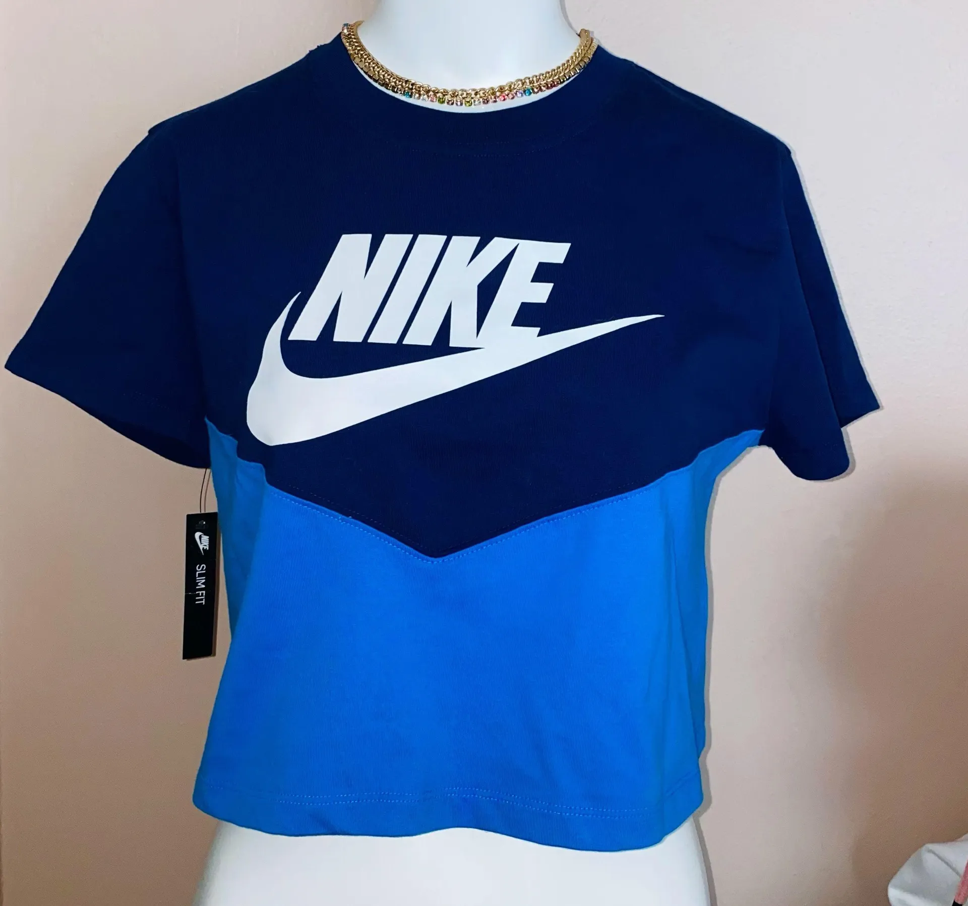 Nike Crop Top Blue - Image 2