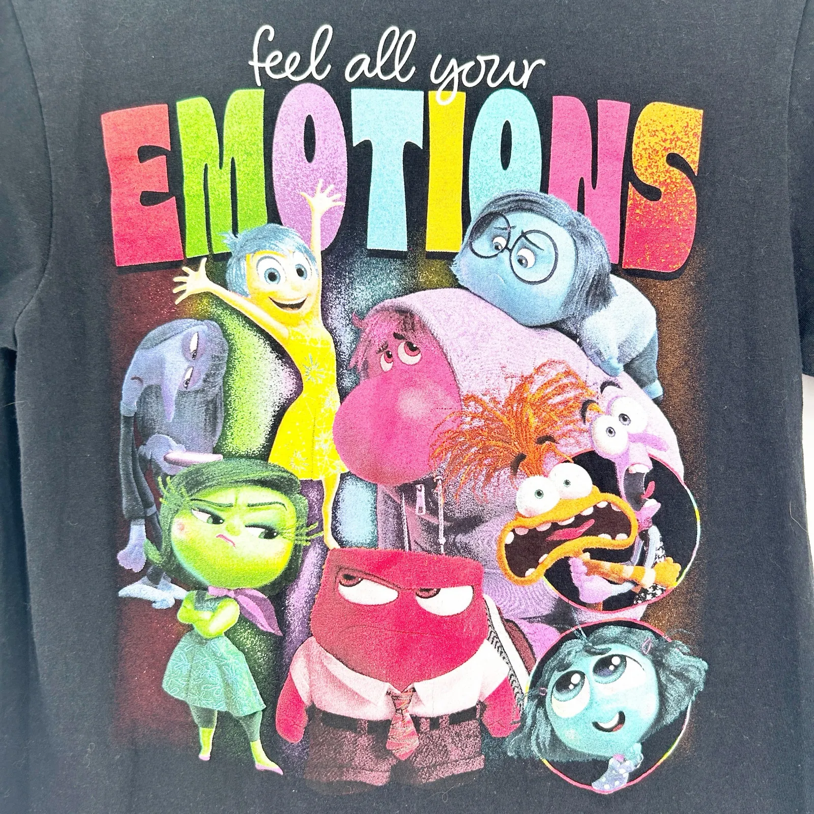 Disney Pixar Unisex Feel All‎ Your Emotions Inside Out 2 Graphic Print T-Shirt S - Image 2
