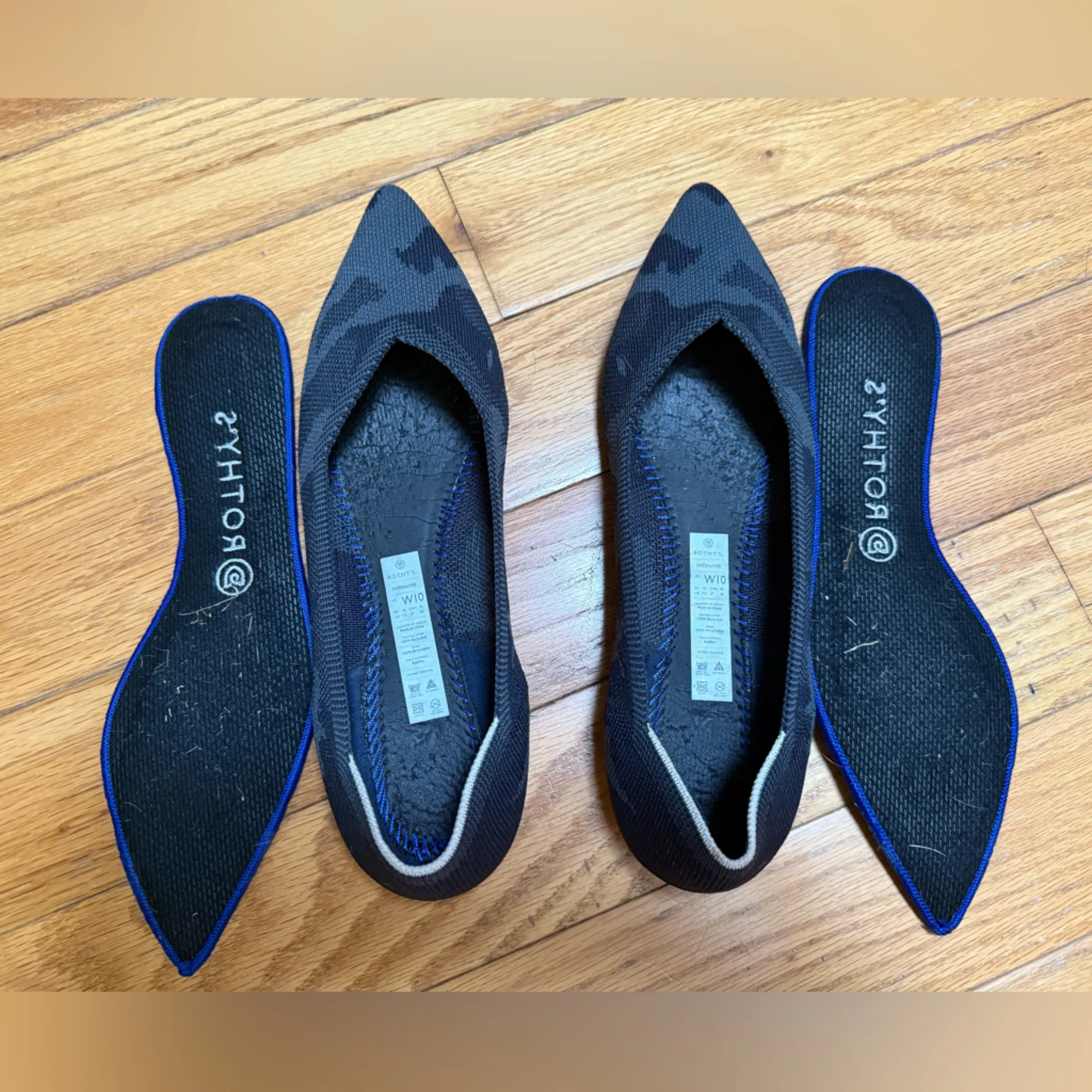 Rothy's The Point Black Camouflage Women's Flats Size 10 - Image 8