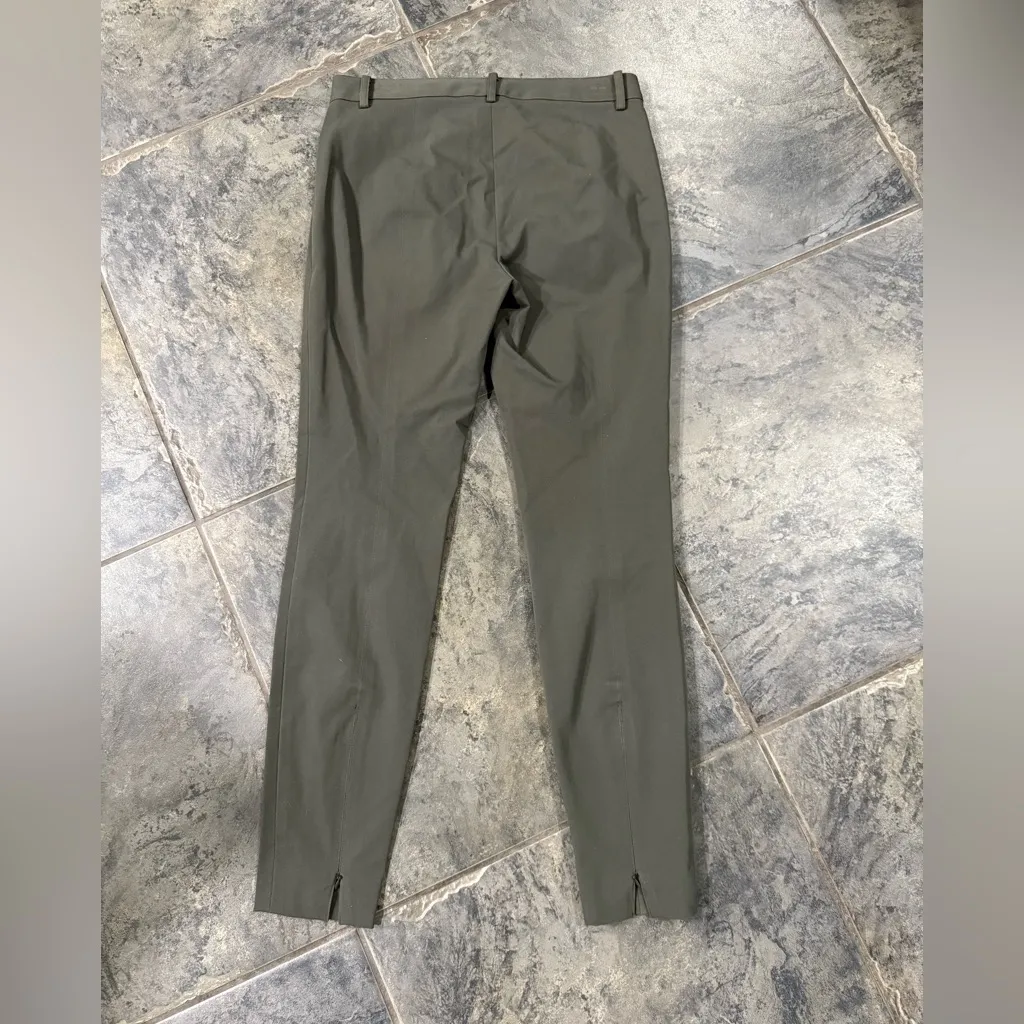 New! Theory Bi-Stretch Seam Skinny‎ Trouser Pants in Teak Green Sz 0 $395 - Image 9
