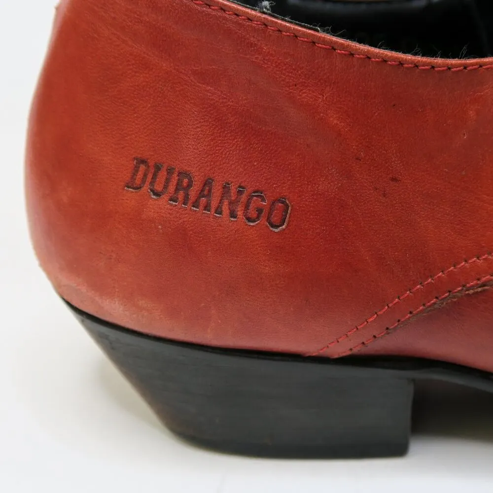 Vintage 90s Durango Red Leather Cowboy Boot Mules - Image 8